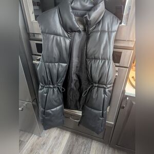 Long Faux Leather Vest
